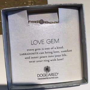 NWT Dogeared LOVE GEM chain labradorite ring